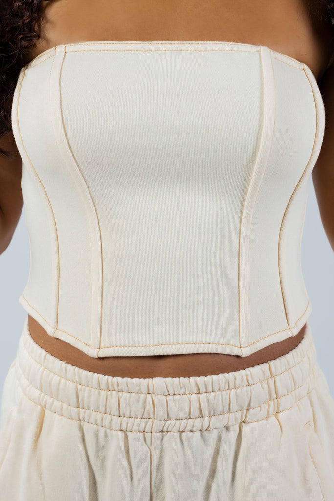 CREAM SWEATPANT CORSET