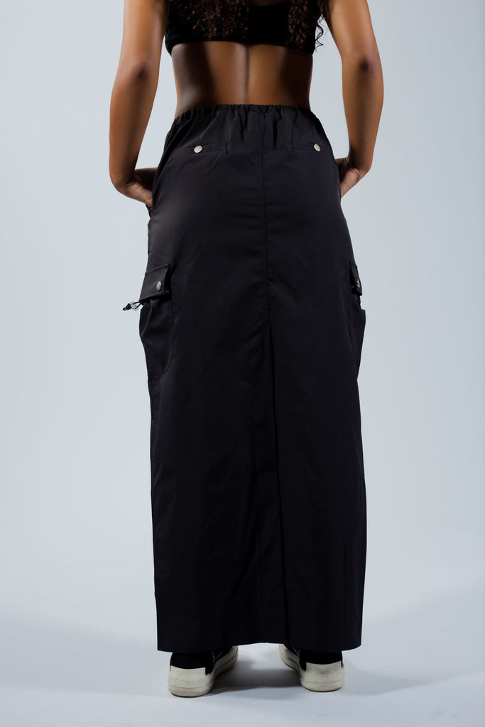 BLK CARGO MIDI SKIRT