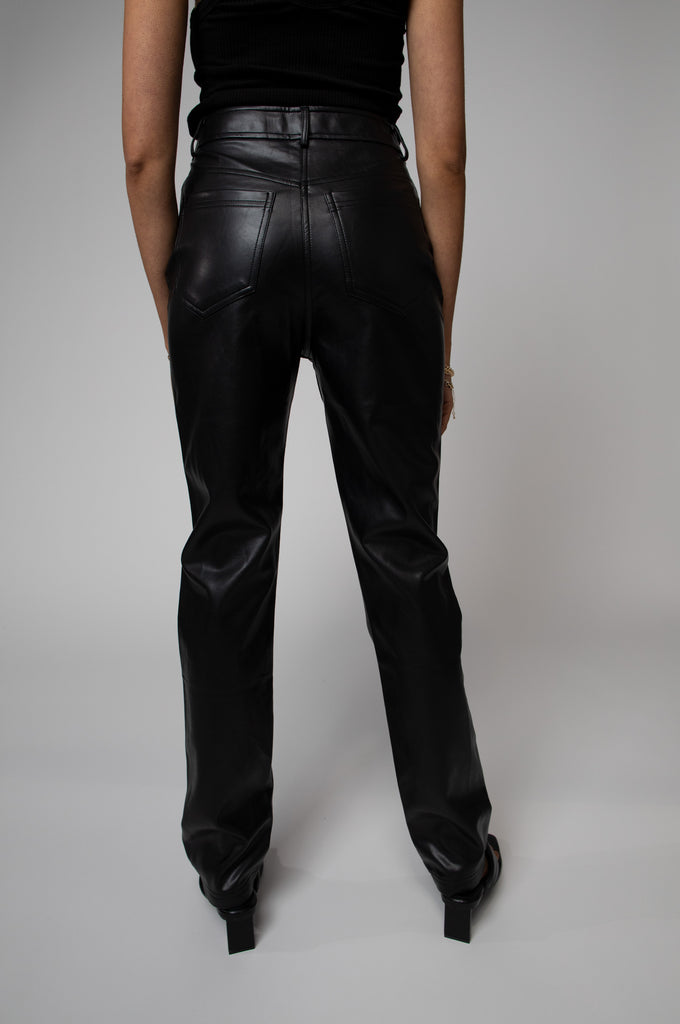 FAUX LEATHER STRAIGHT LEG PANT