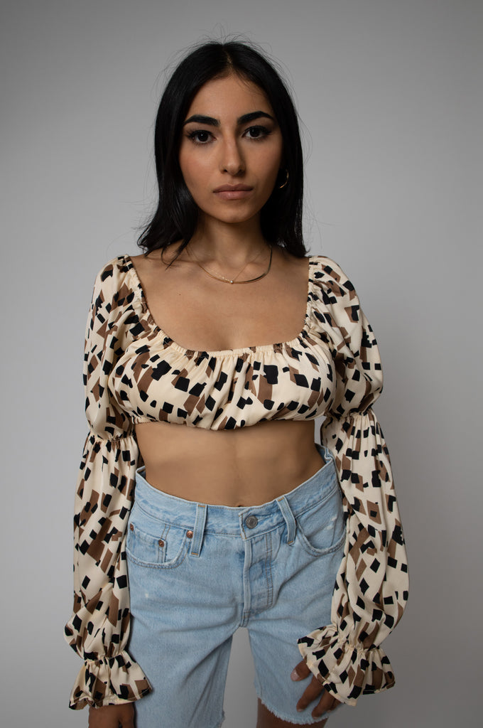 CINCHED BARDOT CROP