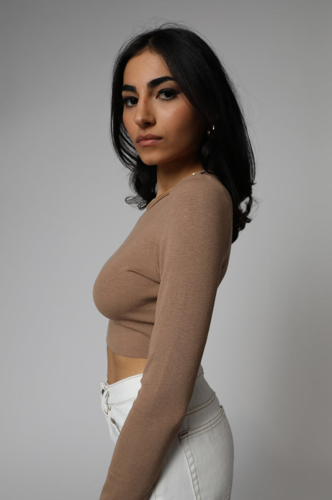 SOFT RIBBED LONG SLEEVE CROP