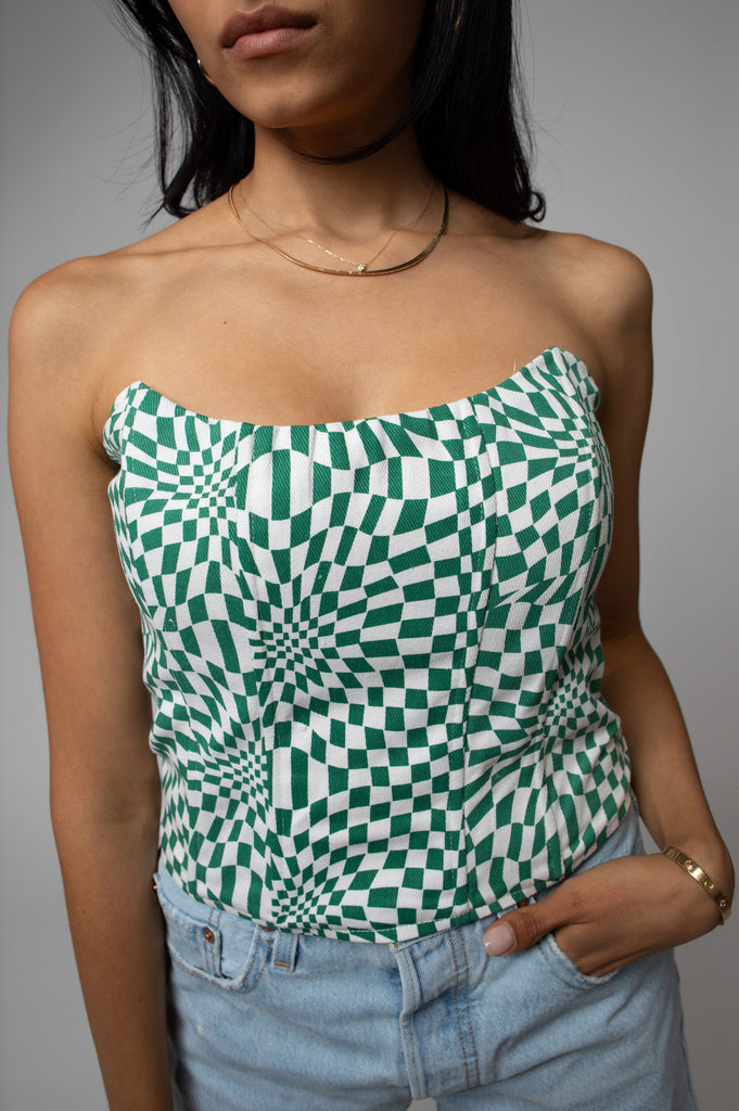 CHECKERED GREEN CORSET