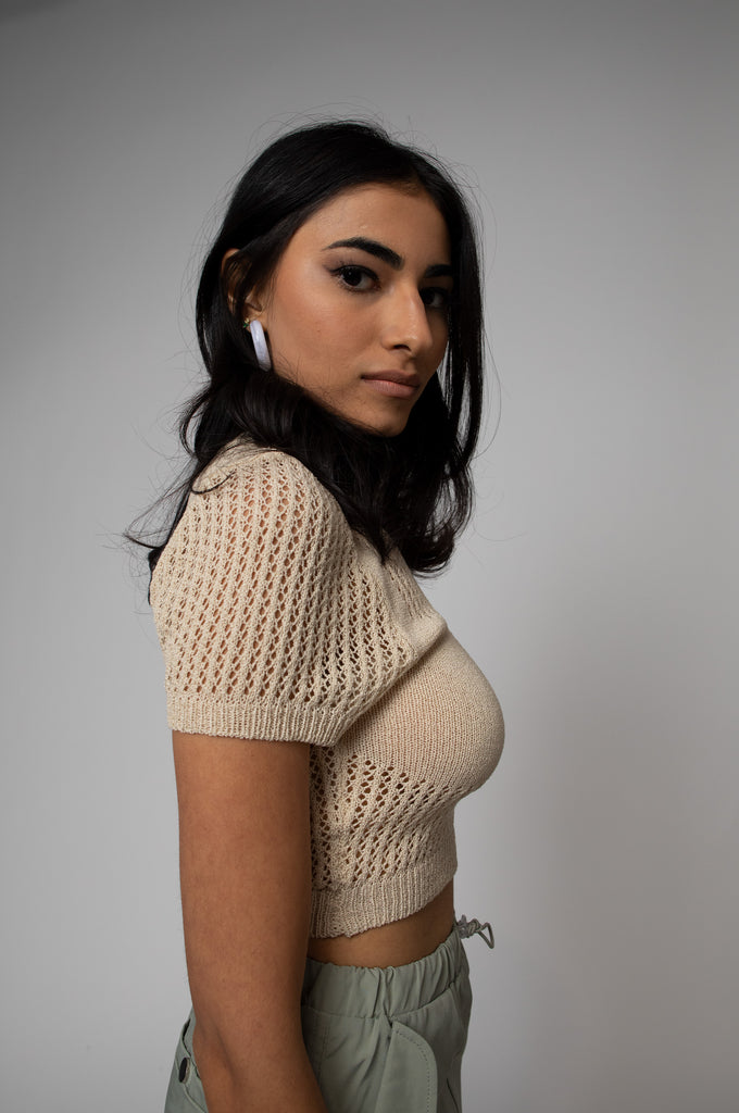 KNIT BRA CROP SHIRT