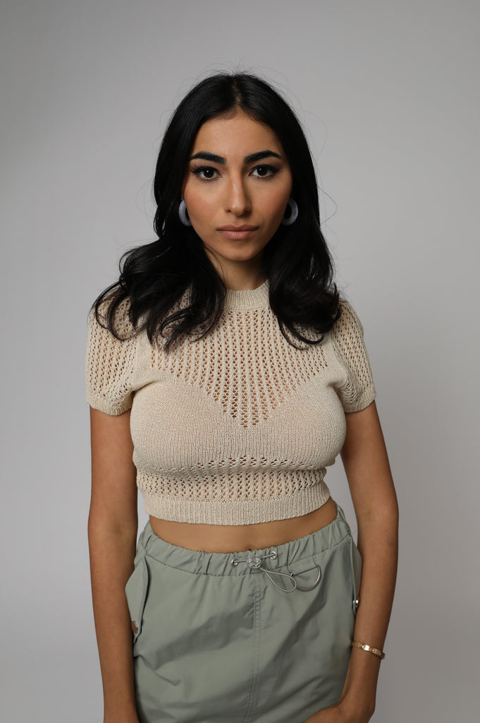 KNIT BRA CROP SHIRT